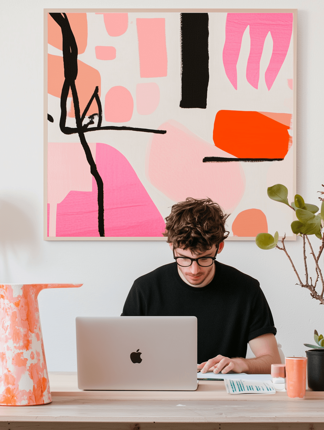 A learner working at a tidy desk