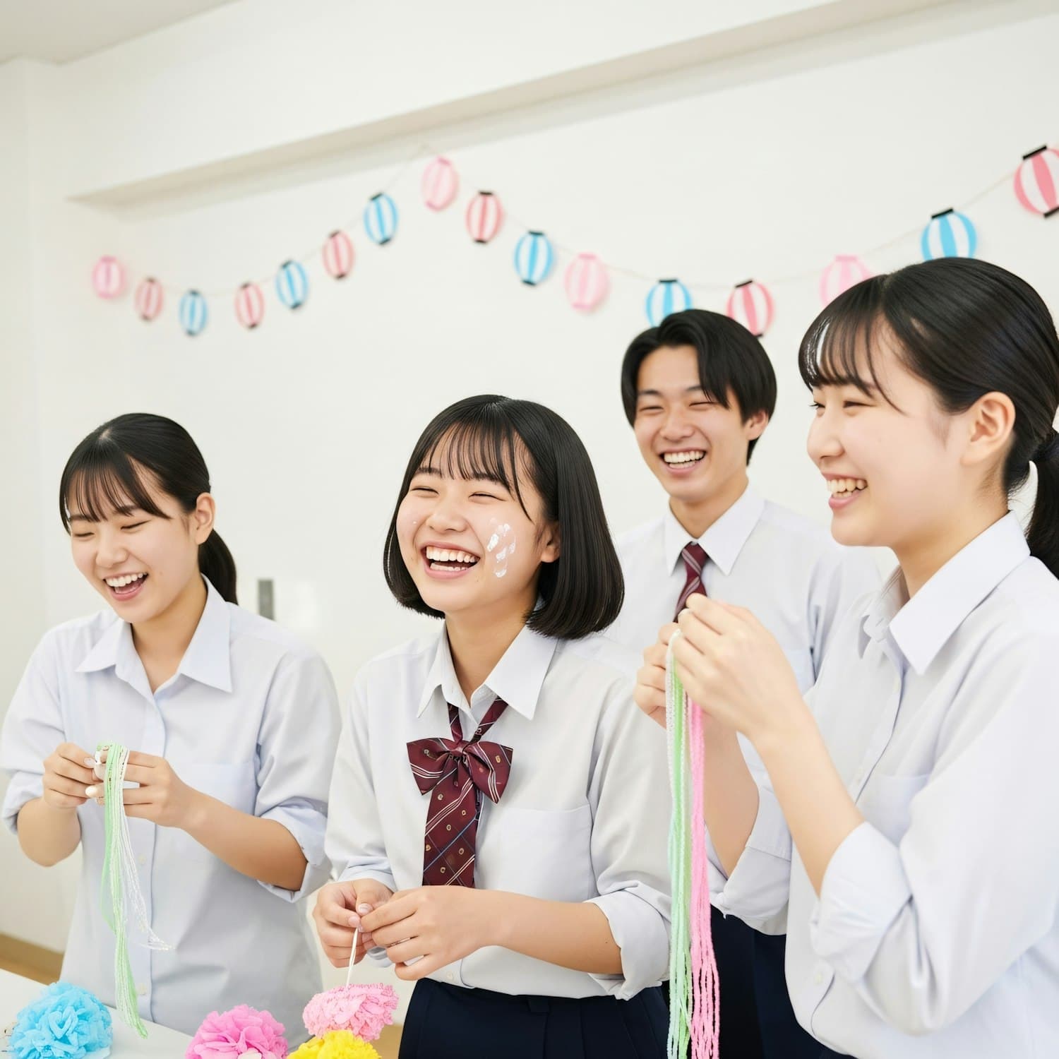 Students working together on a classroom activity